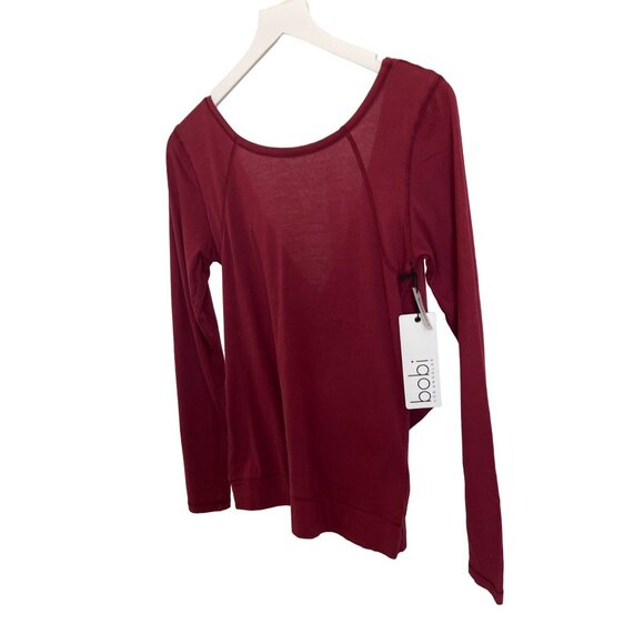 Bobi Bordeaux Reversible Criss-Cross Long Sleeve Top - Picture 6 of 7